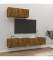 3 Piece TV Cabinet Set Smoked Oak Engineered Wood