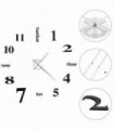 3D Wall Clock Modern Design 100 cm XXL Black