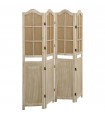 4-Panel Room Divider Brown 140x165 cm Fabric