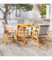 5 Piece Garden Dining Set Solid Acacia Wood