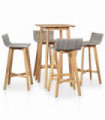 5 Piece Outdoor Dining Set Solid Acacia Wood