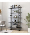 5-Tier Book Cabinet Grey 100x30x175 cm Engineered Wood