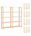 5-Tier Storage Racks 5 pcs 170x38x170 cm Solid Pinewood 500 kg