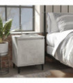 Bed Cabinet with Metal Legs Concrete Grey 40x30x50 cm