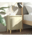 vidaXL Bed Cabinet with Solid Wood Legs Sonoma Oak 40x30x50 cm