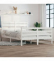 Bed Frame Solid Wood Pine 120x200 cm White