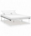 vidaXL Bed Frame White Metal 140x200 cm