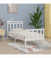 vidaXL Bed Frame White Solid Wood Pine 100x200 cm