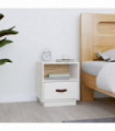 Bedside Cabinet White 40x34x45 cm Solid Wood Pine