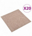 Carpet Floor Tiles 20 pcs 5 m² 50x50 cm Beige