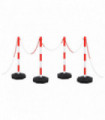 vidaXL Chain Post Set with 10 m Plastic Chain