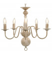 Chandelier Antique White 5 x E14 Bulbs
