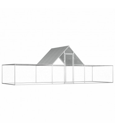 Chicken Coop 6x2x2 m Galvanised Steel