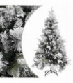 Christmas Tree with Flocked Snow&Cones 195 cm PVC&PE