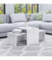 Coffee Table Set High Gloss White 100x48x40 cm Engineered Wood