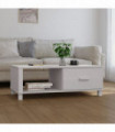 Coffee Table White 100x55x35 cm Solid Wood Pine