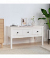 Coffee Table White 102x49x55 cm Solid Wood Pine