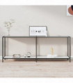 vidaXL Console Table White 200x35x75.5 cm Tempered Glass
