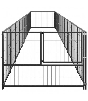 vidaXL Dog Kennel Black 10 m² Steel