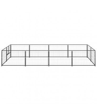 Dog Kennel Black 8 m² Steel