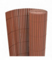 Double-Sided Garden Fence PVC 90x500 cm Brown