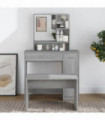 Dressing Table with Mirror Grey Sonoma 86.5x35x136 cm