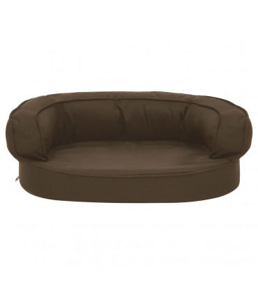 Ergonomic Dog Bed Mattress 60x42 cm Linen Look Brown