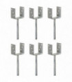 vidaXL Fence Anchors 6 pcs Silver 10x6x30 cm Galvanised Steel