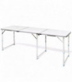 Foldable Camping Table Height Adjustable Aluminium 180 x 60 cm