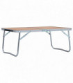 Folding Camping Table Brown Aluminium 60x40 cm