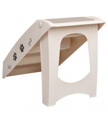 Folding Dog Stairs Cream 62x40x49.5 cm