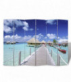 Folding Room Divider 217x170 cm Beach