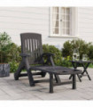 vidaXL Folding Sun Lounger with Wheels Anthracite PP