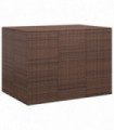Garden Cushion Box PE Rattan 145x100x103 cm Brown