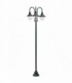 Garden Post Light E27 220 cm Aluminium 3-Lantern Dark Green