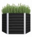 Garden Raised Bed Anthracite 129x129x77 cm Galvanised Steel