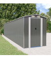 Garden Shed Light Grey 192x938x223 cm Galvanised Steel