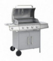 Gas Barbecue Grill 4+1 Cooking Zone Silver Stainless Steel