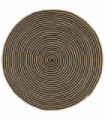 Handmade Rug Jute with Spiral Design Black 120 cm