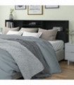 Headboard Cabinet Black 220x19x103.5 cm