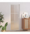 Interior Door 76x201.5 cm White Matt Glass and Aluminium