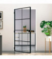 Interior Door Black 102x201.5 cm Tempered Glass&Aluminium