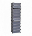 Interlocking Shoe Organiser with 10 Compartments Black