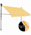 Manual Retractable Awning with LED 300 cm White and Orange