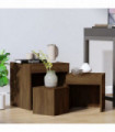 Nesting Tables 3 pcs Brown Oak Engineered Wood