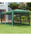 Party Tent with 6 Mesh Sidewalls Green 3x6 m HDPE