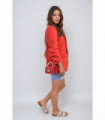 Ruched Sleeve Open Front Blazer Jacket with Front Pockets