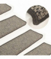 Self-adhesive Stair Mats Sisal-Look 15 pcs 65x25 cm Grey and Beige