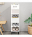 Shoe Cabinet High Gloss White 30x35x105 cm Engineered Wood