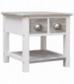 Side Table Grey 40x40x40 cm Paulownia Wood